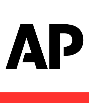 Black letters AP in a bold, sans-serif font are centered on a white background, with a thick red horizontal line underneath.