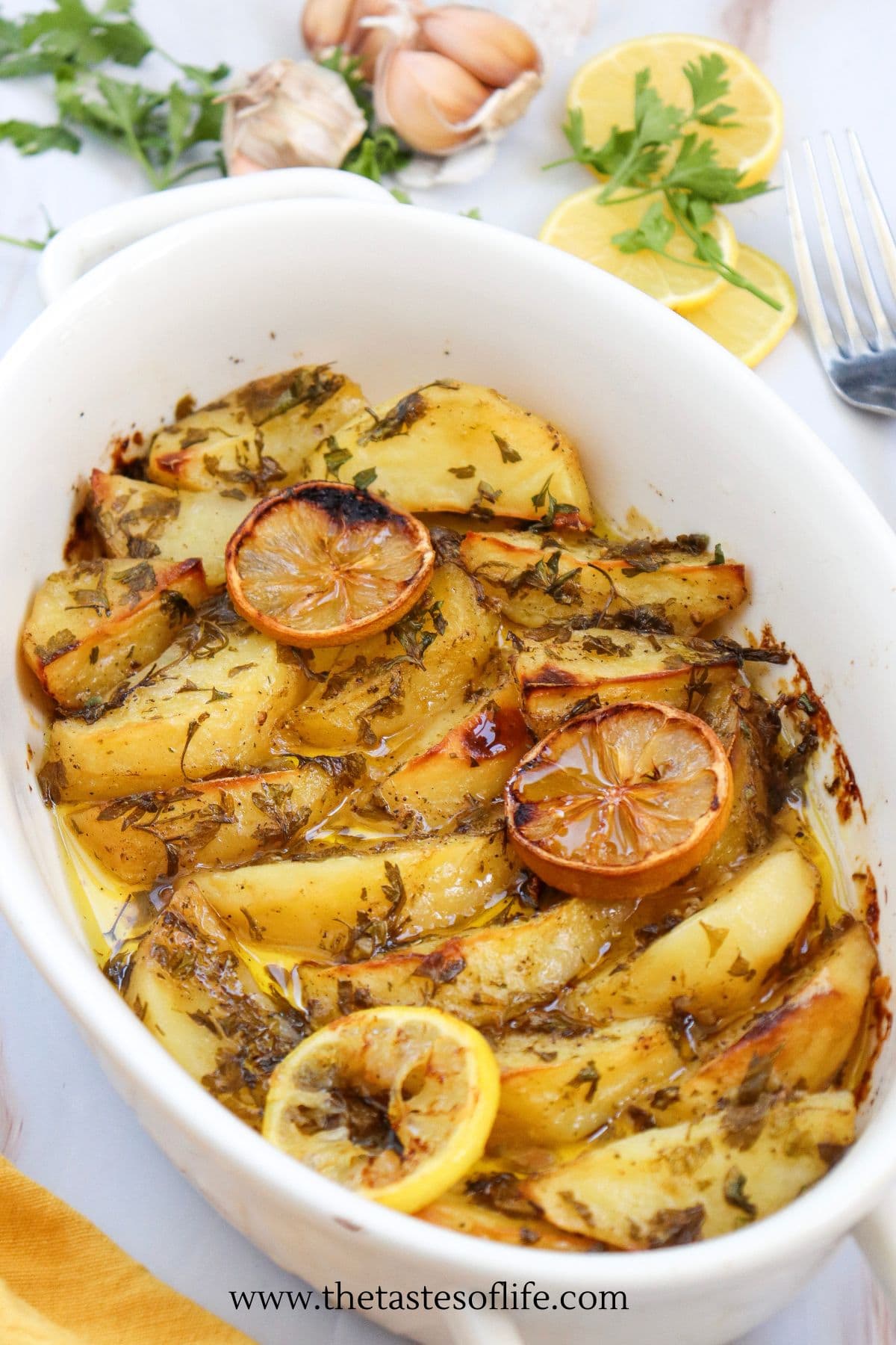Traditional Lemon Greek Potatoes