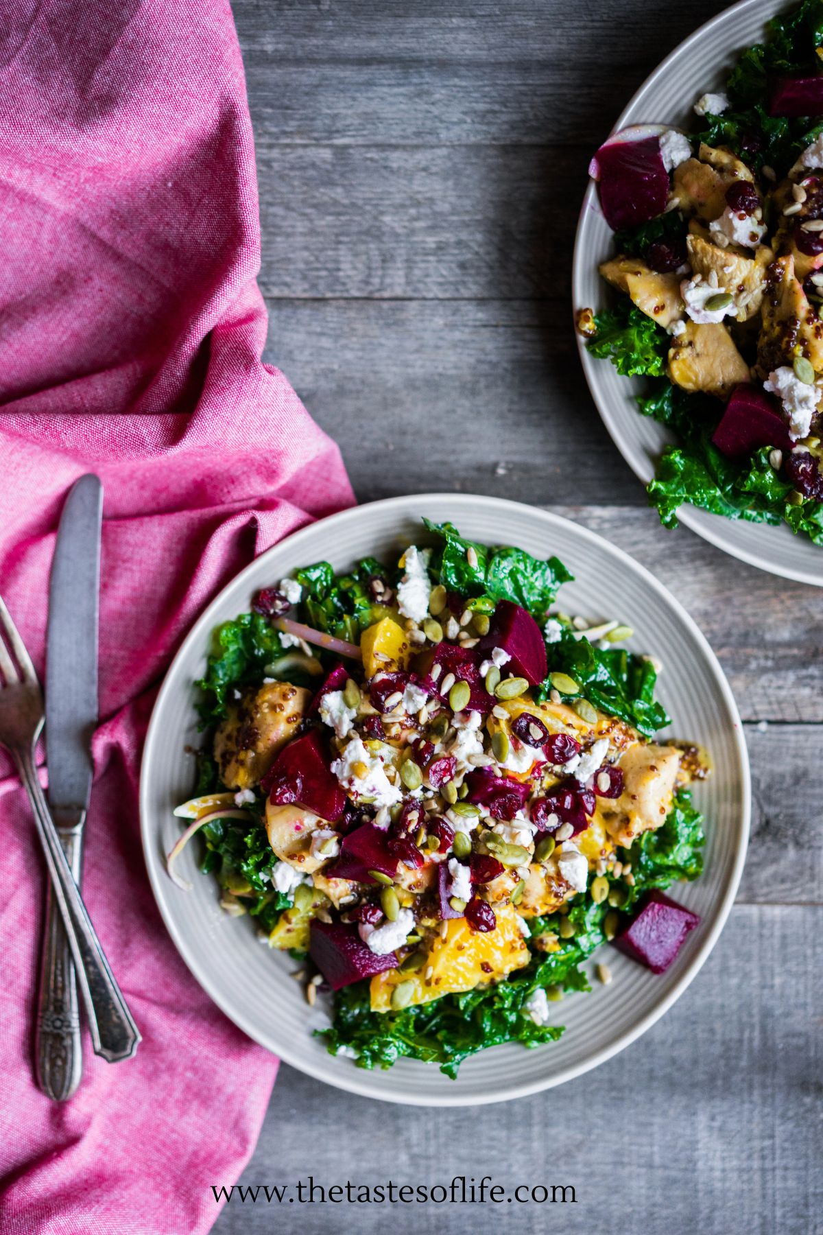 Easy Citrus Kale Salad With Grilled Chicken