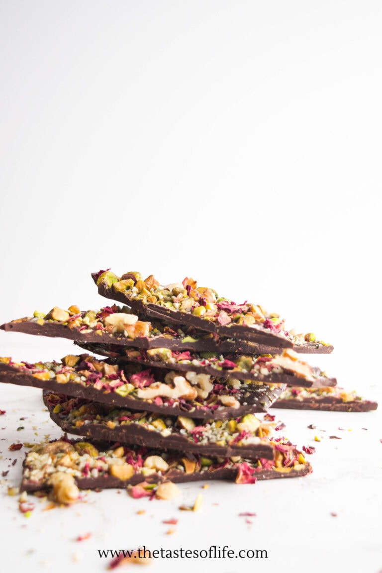 Dark Chocolate Bark With Rose & Pistachio