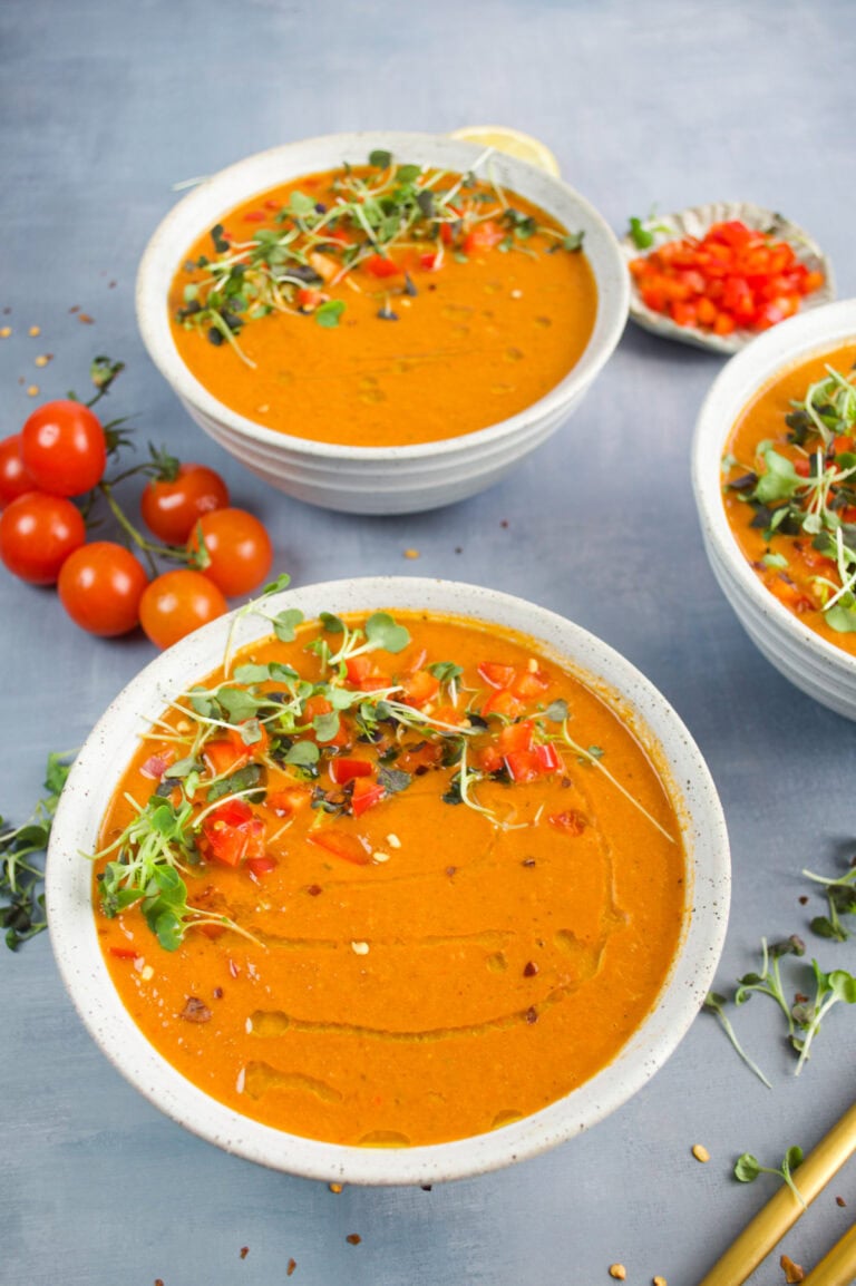 Heirloom Tomato And Roasted Red Pepper Soup