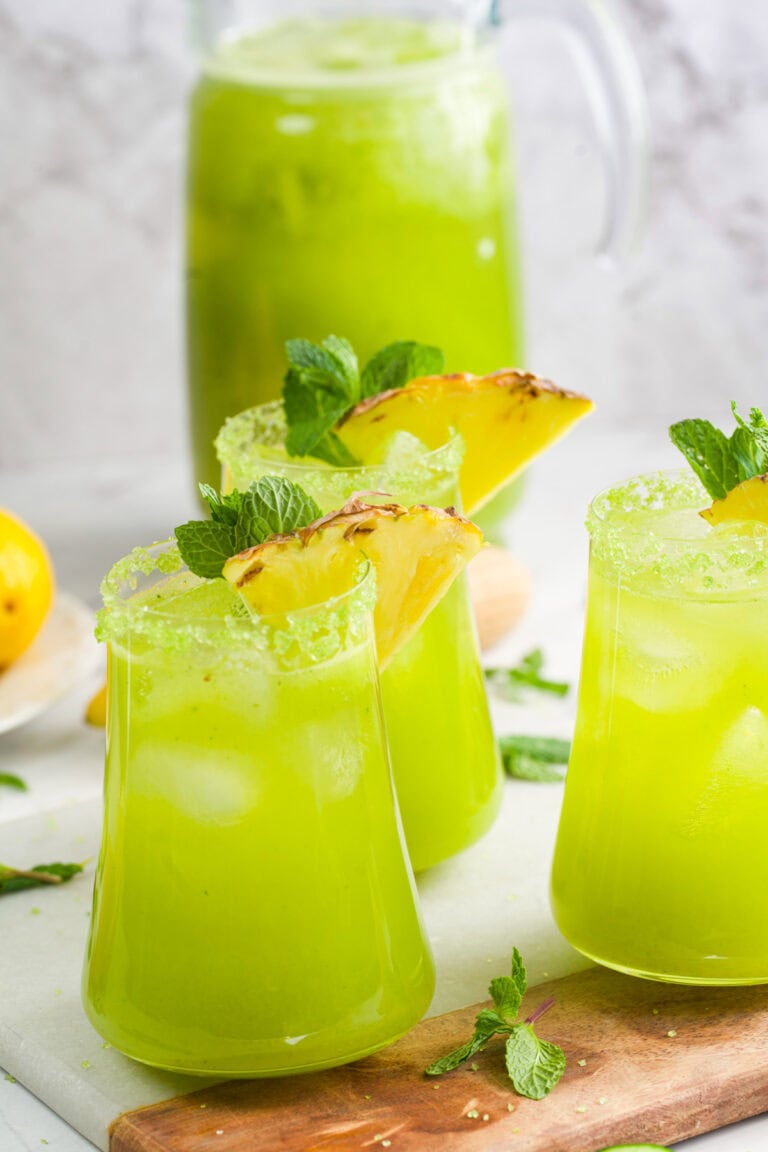 Pineapple Cucumber Lemonade With Basil