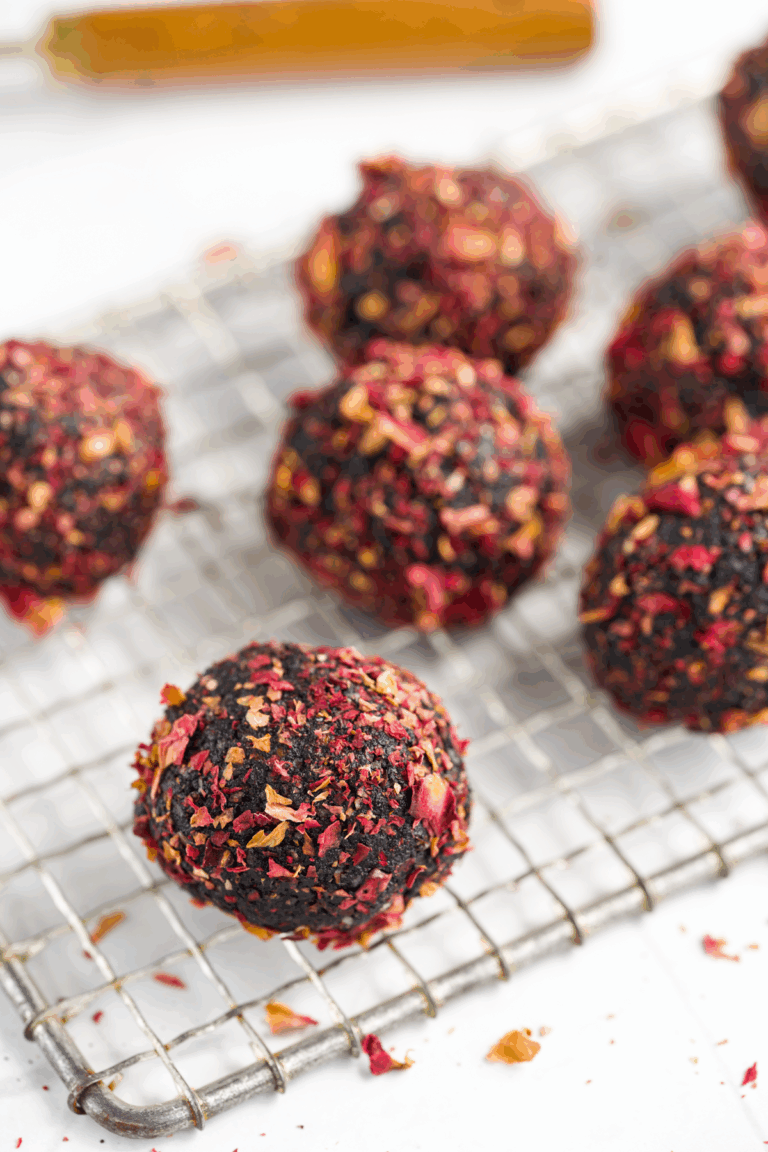 Hazelnut Rose Cacao Bliss Balls