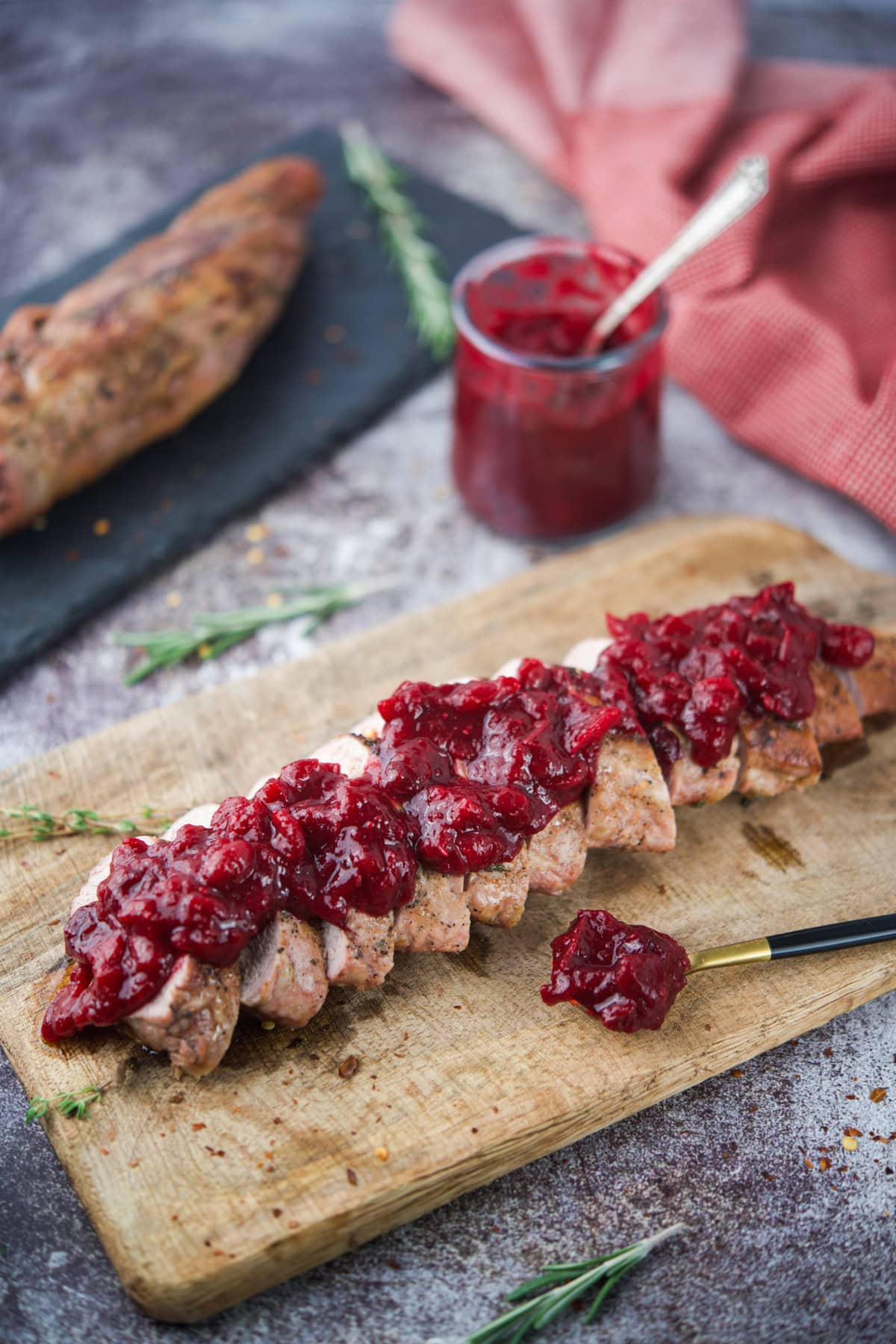 Pork Tenderlion With Cranberry Sauce