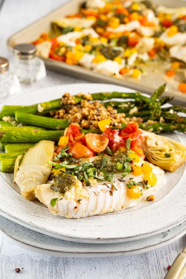 Mediterranean Cod Sheet Pan Dinner