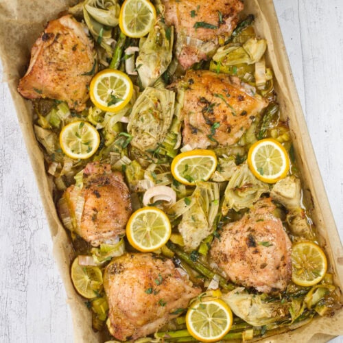 Tarragon, Asparagus One-Sheet Chicken
