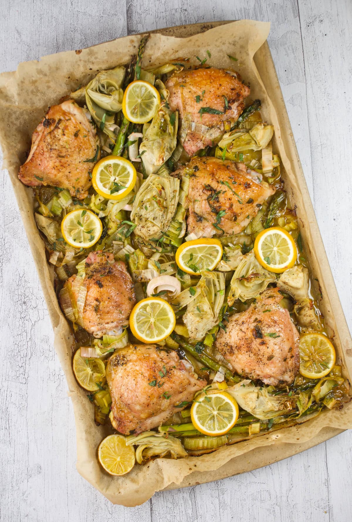 Tarragon, Asparagus One-Sheet Chicken