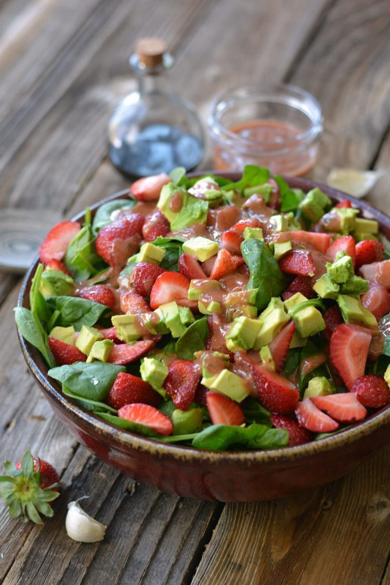 Summer Salad With Roasted Strawberry Vinaigrette