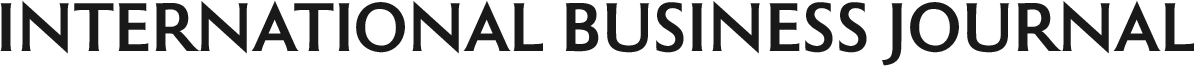 The image displays the text INTERNATIONAL BUSINESS JOURNAL in bold, black, uppercase letters on a light gray background.