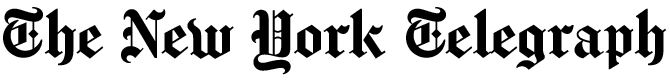 Blackletter-style text reads The New York Telegraph on a light gray background.