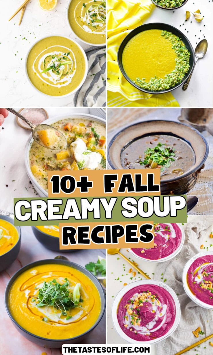 Roundup Image for Fall Creamy Soup Recipes