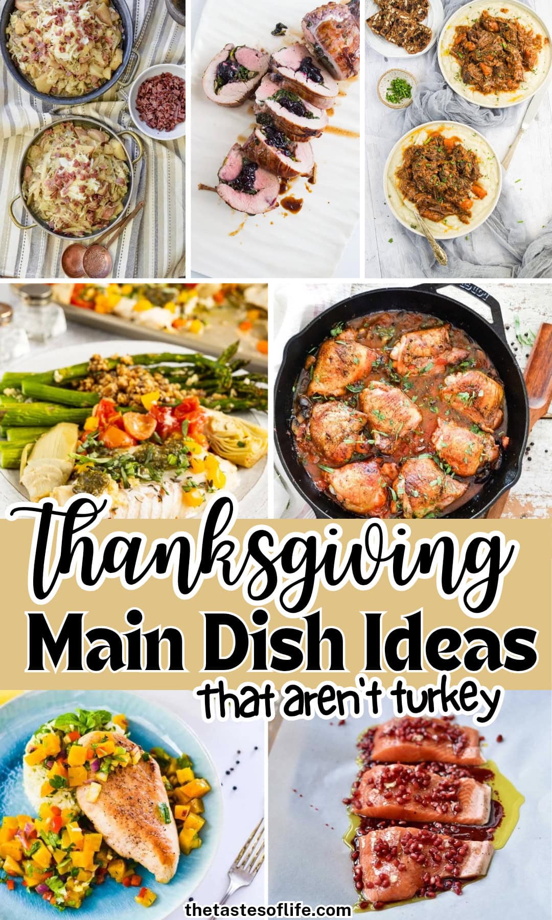 Roundup Image for Thanksgiving Main Dish Ideas That Aren’t Turkey