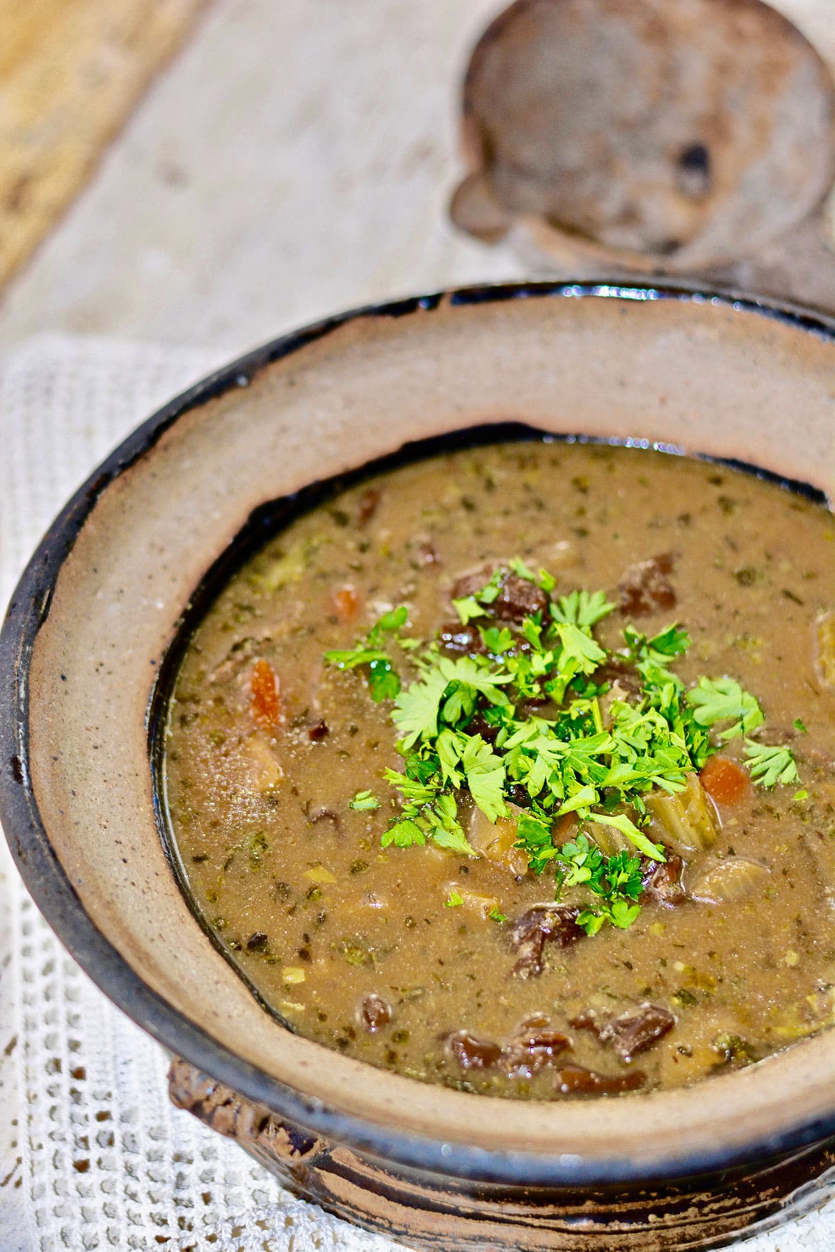 Traditional Polish Mushroom Soup for Christmas