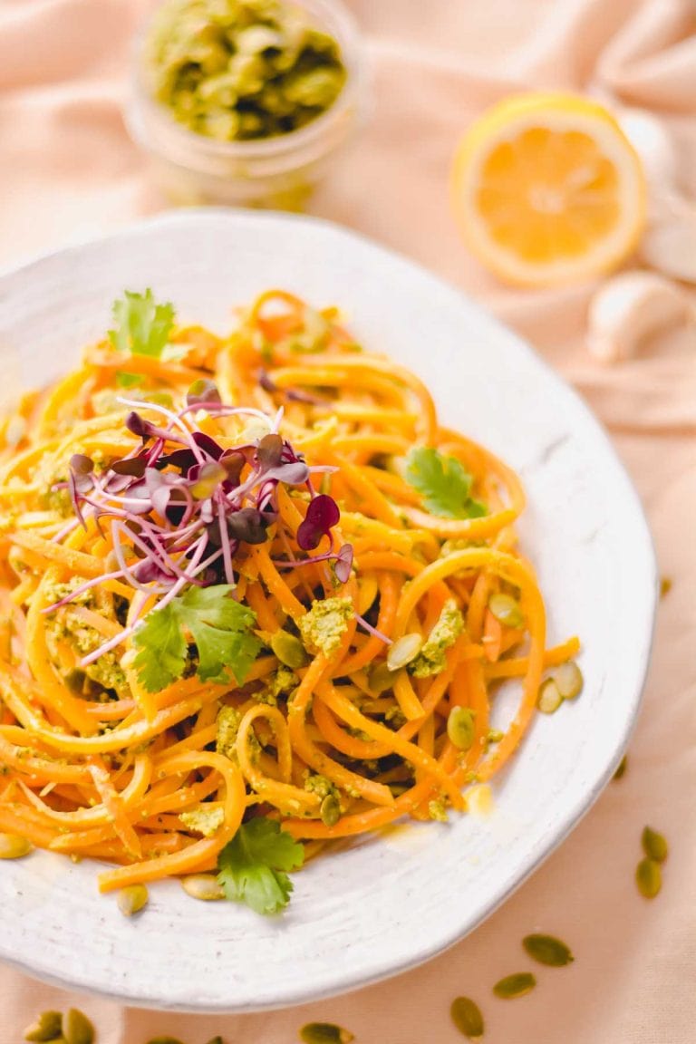 Pepitas Cilantro Pesto With Vegetable Noodles